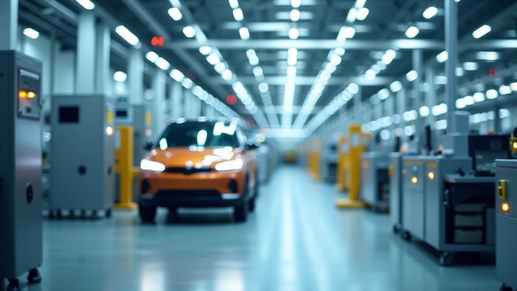 Automobilfabrik mit Elektrofahrzeugen in Produktion